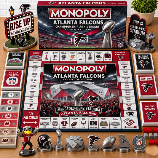Premium NFL ATL Championship Anniversary  Monopoly Collector’s Edition Board Game V3