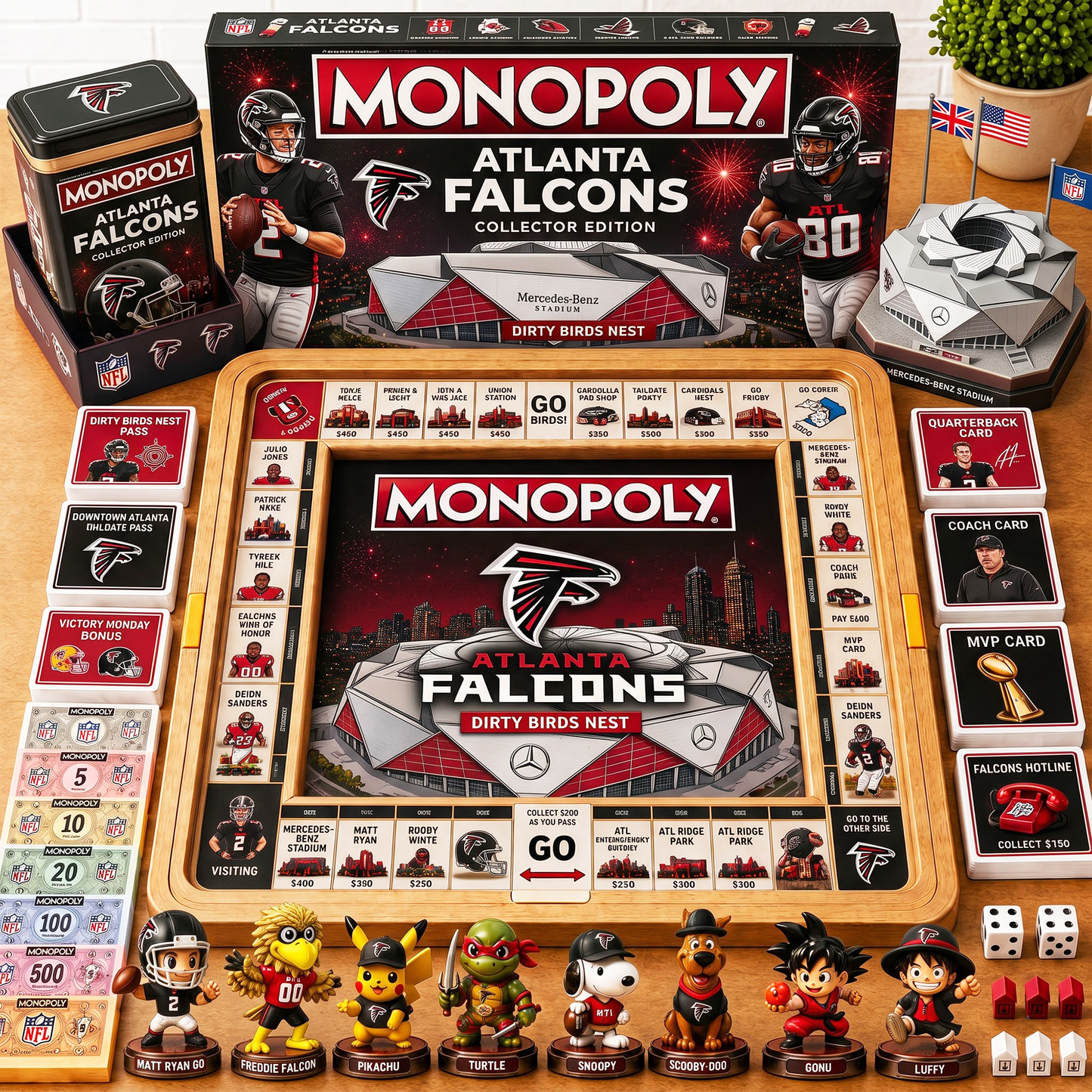 Premium NFL ATL Nest Monopoly Collector’s Edition Board Game V4