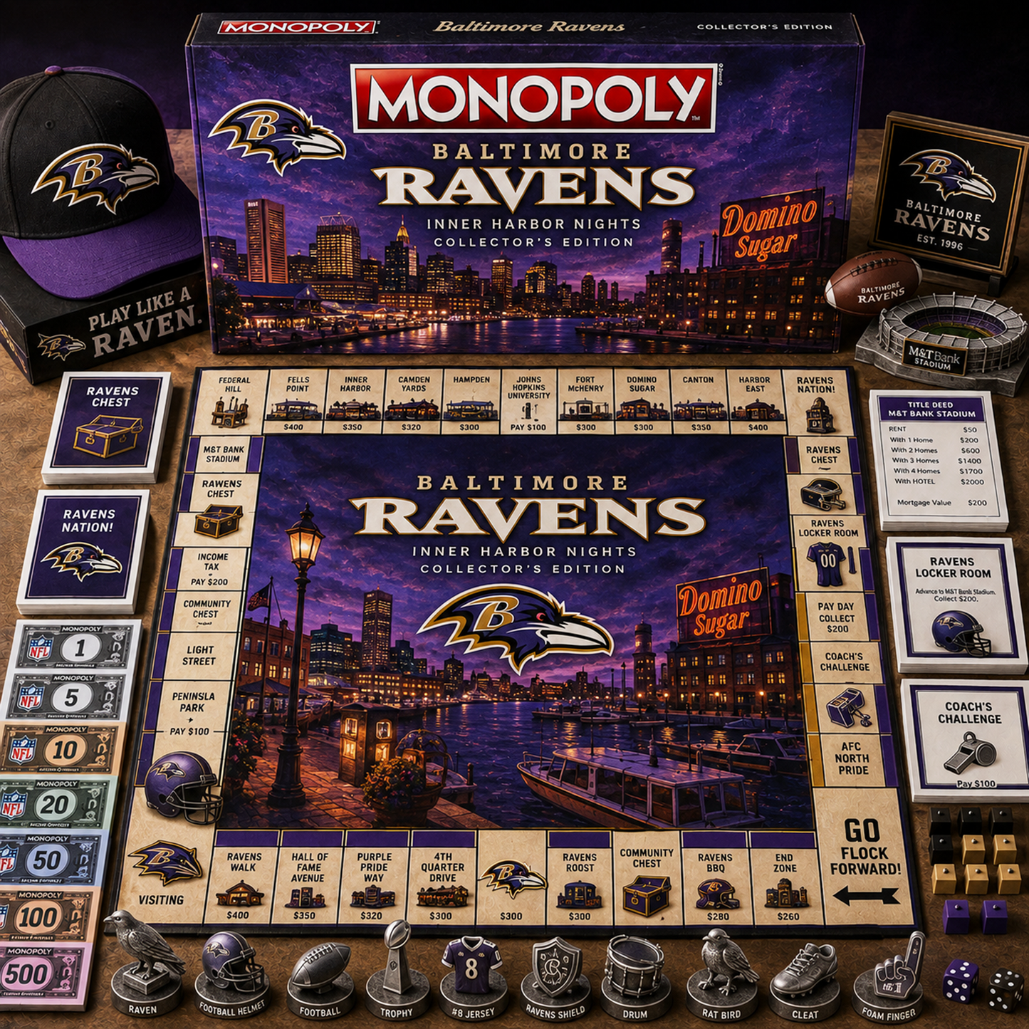 Premium NFL BAL Legacy Monopoly Collector’s Edition Board Game V2