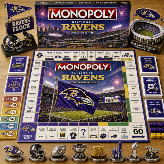 Premium NFL BR Game Night Monopoly Collector’s Edition Board Game V5