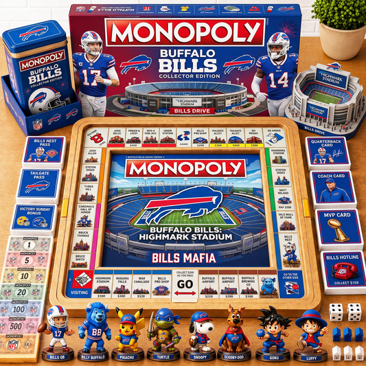 Premium NFL BUF Nest Monopoly Collector’s Edition Board Game V4