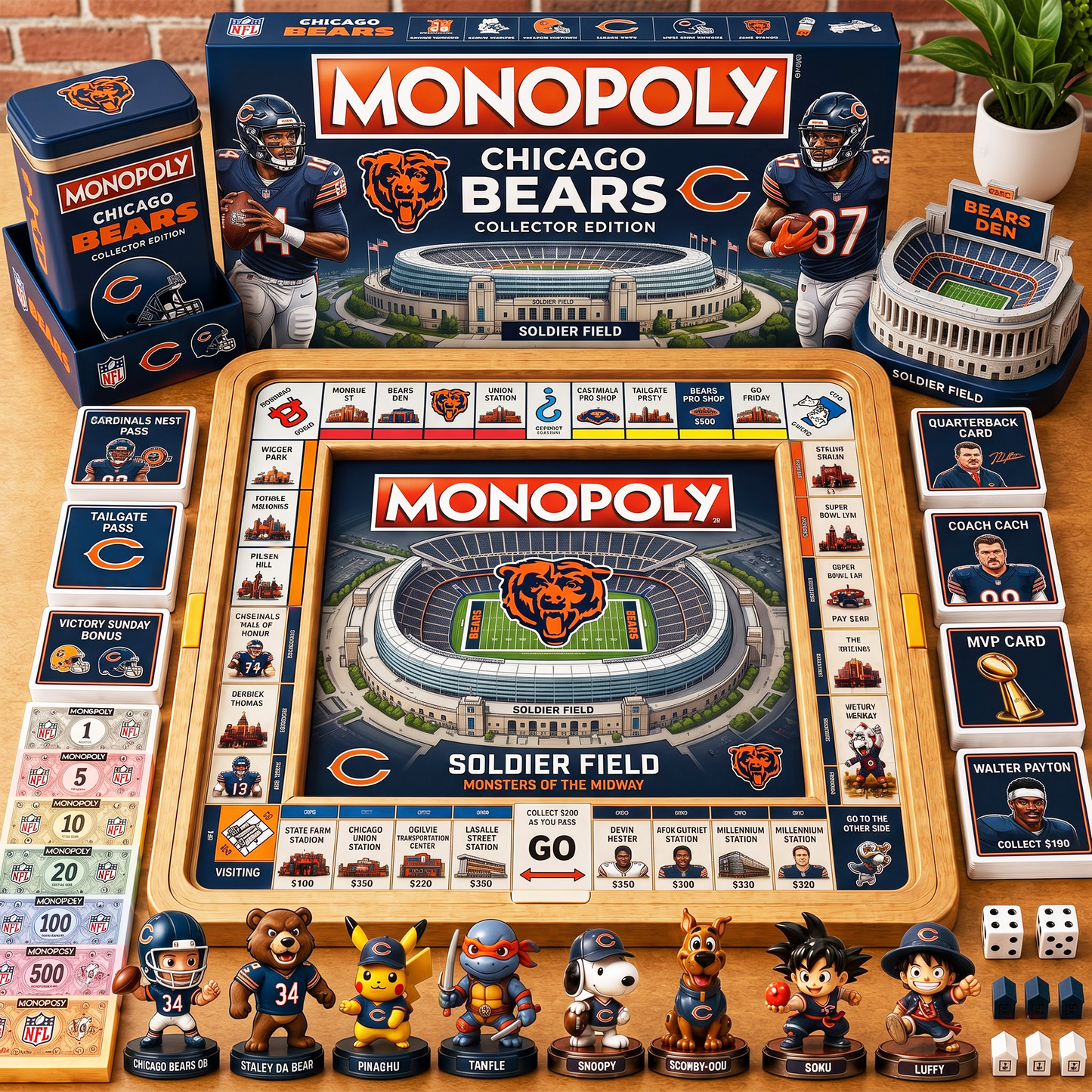 Premium NFL CHI Nest Monopoly Collector’s Edition Board Game V4