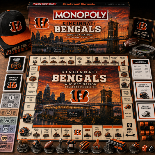 Premium NFL CIN Legacy Monopoly Collector’s Edition Board Game V2