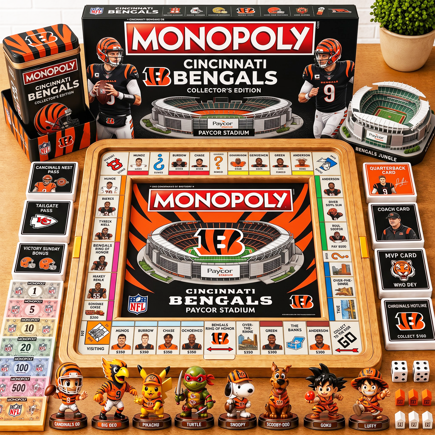 Premium NFL CIN  Nest Monopoly Collector’s Edition Board Game V4