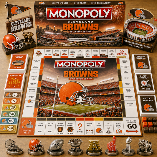 Premium NFL CLE Game Night Monopoly Collector’s Edition Board Game V5