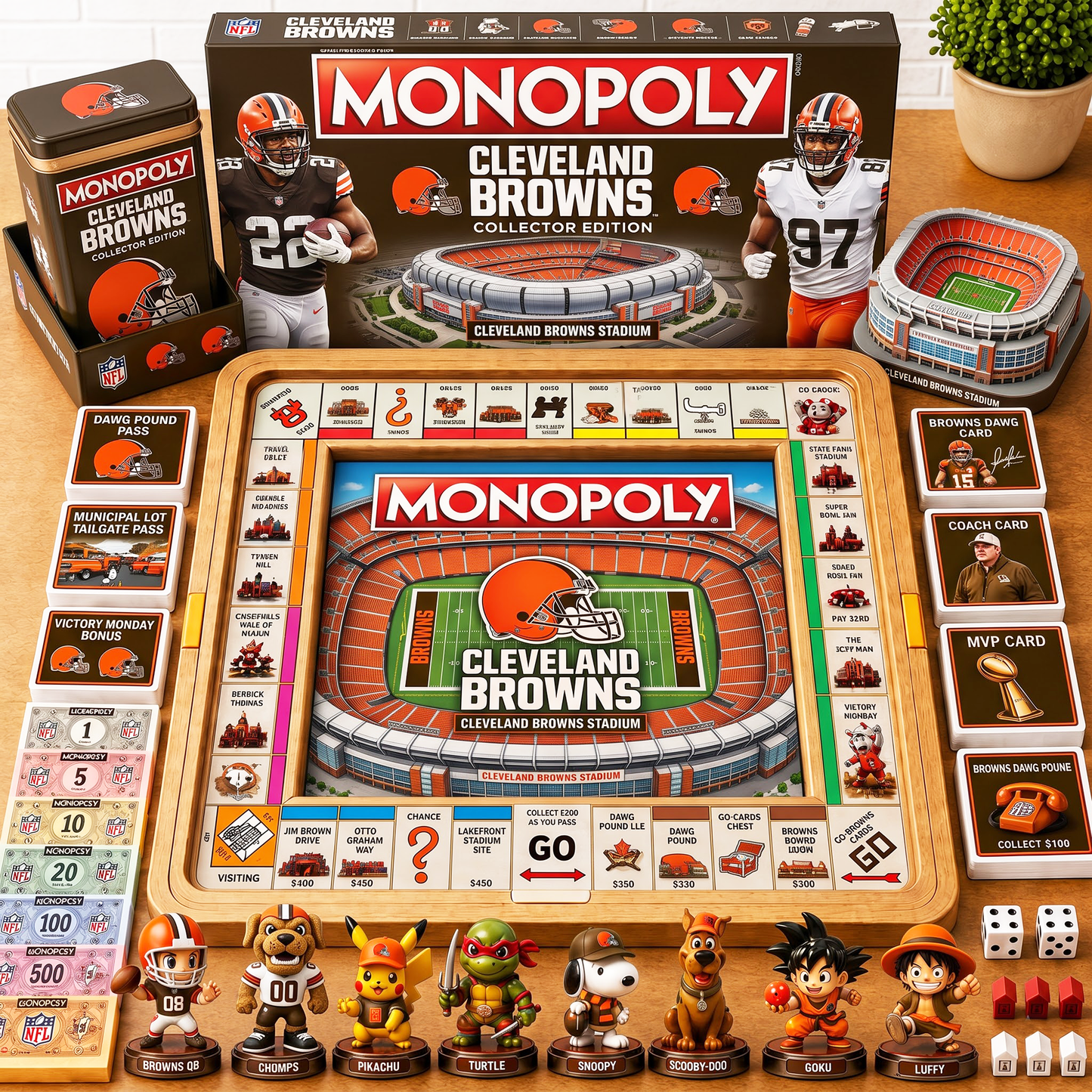 Premium NFL CLE  Nest Monopoly Collector’s Edition Board Game V4