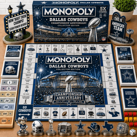 Premium NFL DAL Championship Anniversary  Monopoly Collector’s Edition Board Game V3