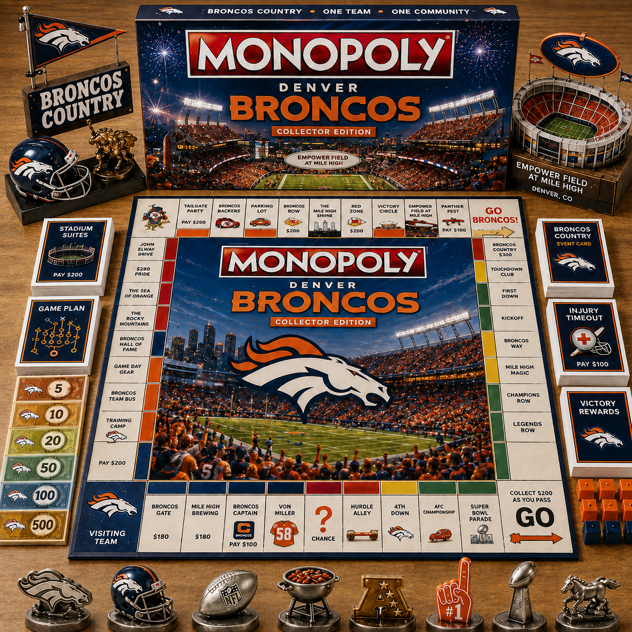 Premium NFL DB Game Night Monopoly Collector’s Edition Board Game V5