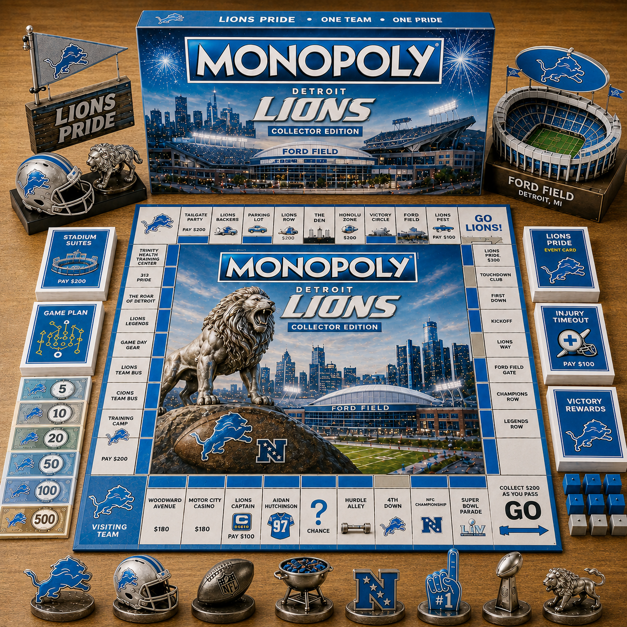 Premium NFL DL Game Night Monopoly Collector’s Edition Board Game V5
