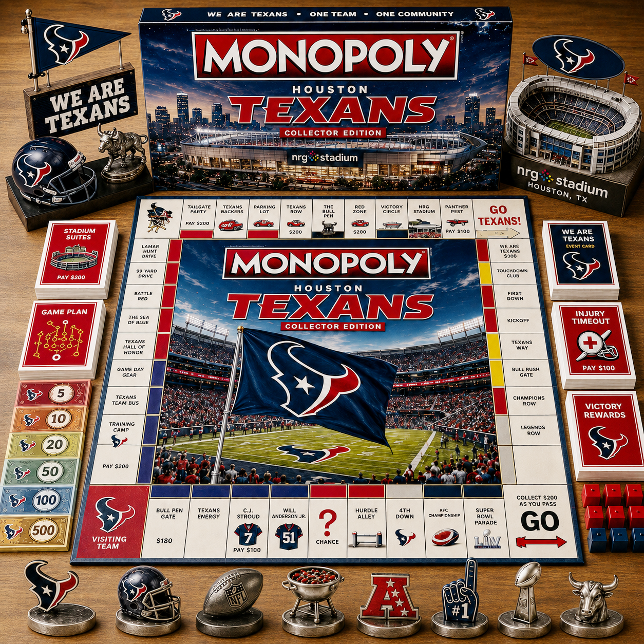Premium NFL HT Game Night Monopoly Collector’s Edition Board Game V5