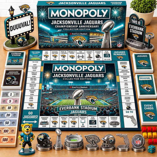 Premium NFL JAC Championship Anniversary  Monopoly Collector’s Edition Board Game V3