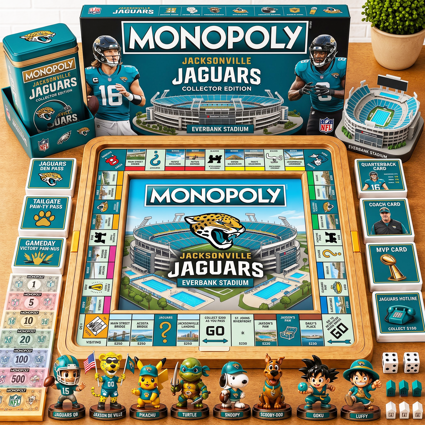 Premium NFL JAC Nest Monopoly Collector’s Edition Board Game V4