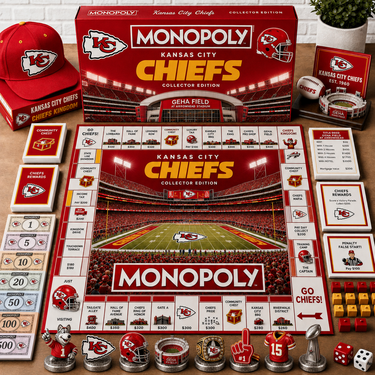 Premium NFL KC Monopoly Collector Edition Board Game