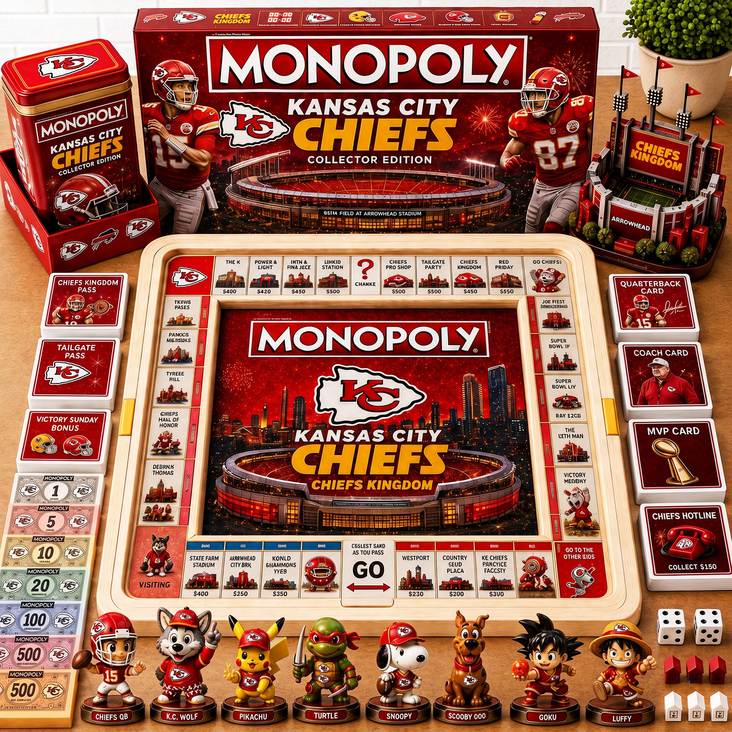 Premium NFL KC  Nest Monopoly Collector’s Edition Board Game V4