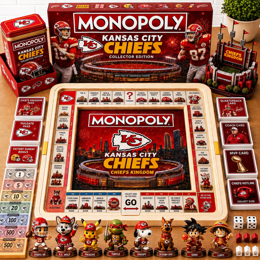Premium NFL KC  Nest Monopoly Collector’s Edition Board Game V4