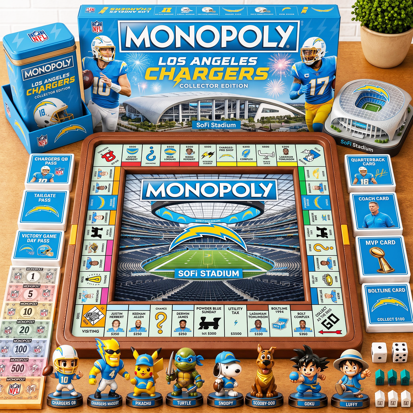 Premium NFL LAC  Nest Monopoly Collector’s Edition Board Game V4