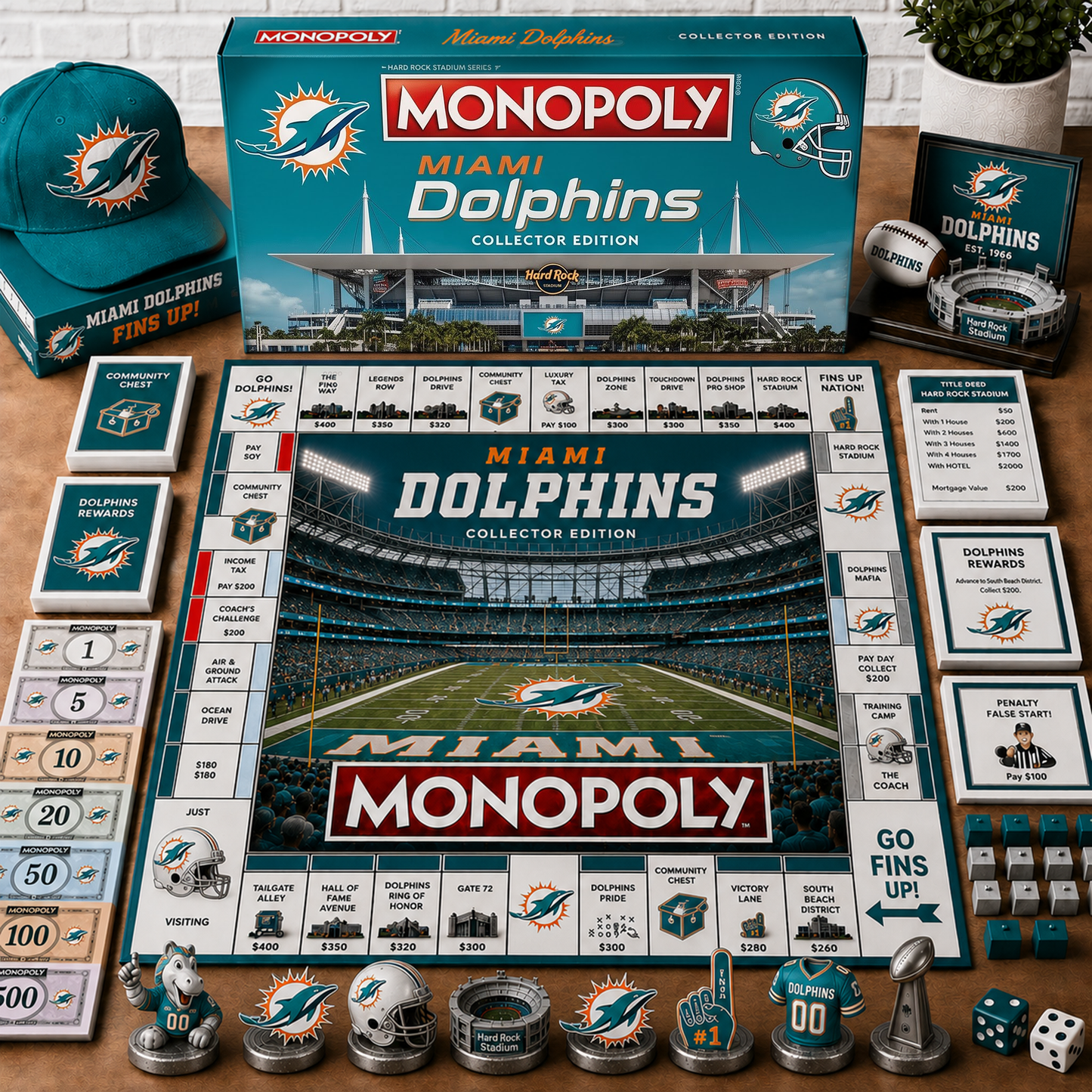 Premium NFL MIA Monopoly Collector Edition Board Game