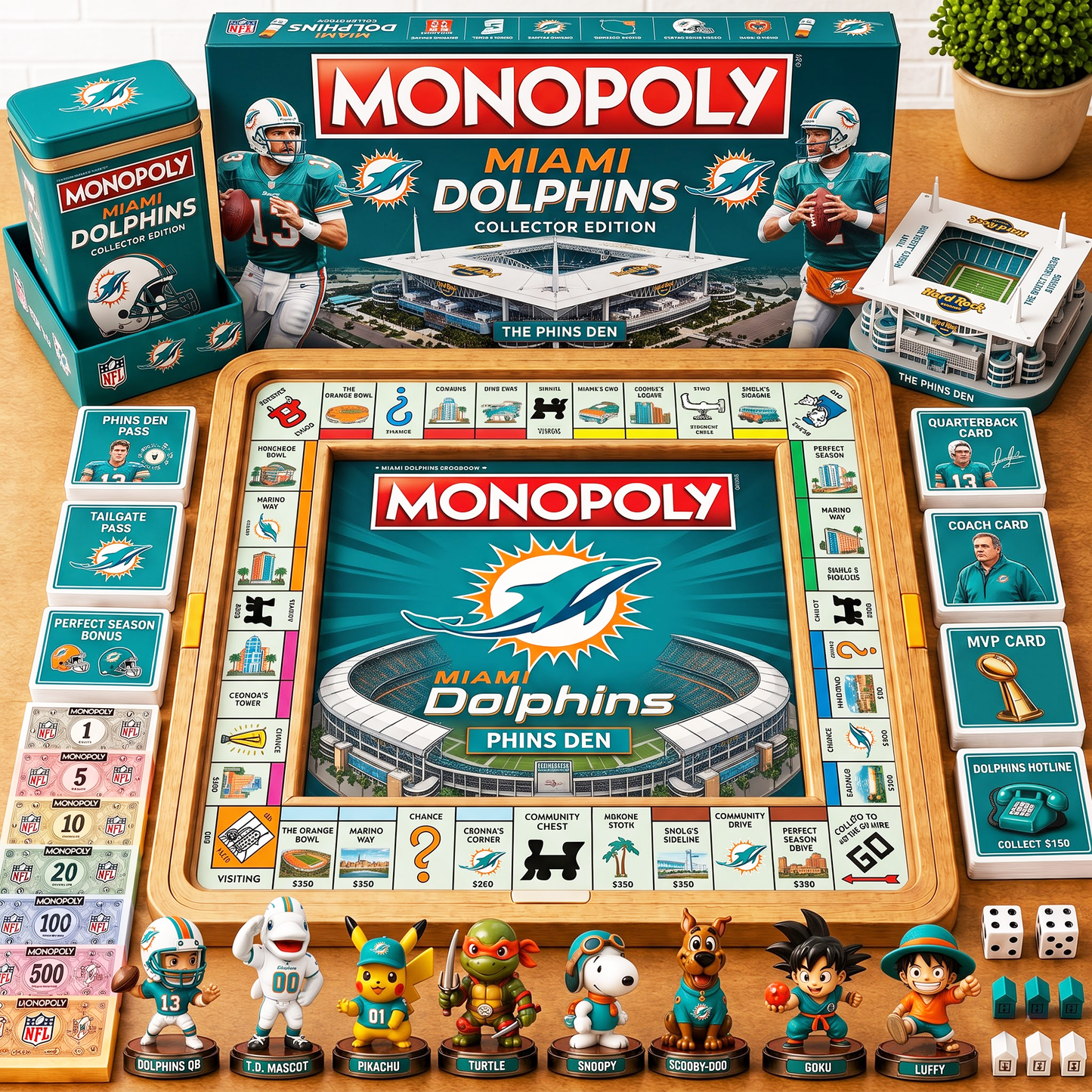 Premium NFL MIA Nest Monopoly Collector’s Edition Board Game V4