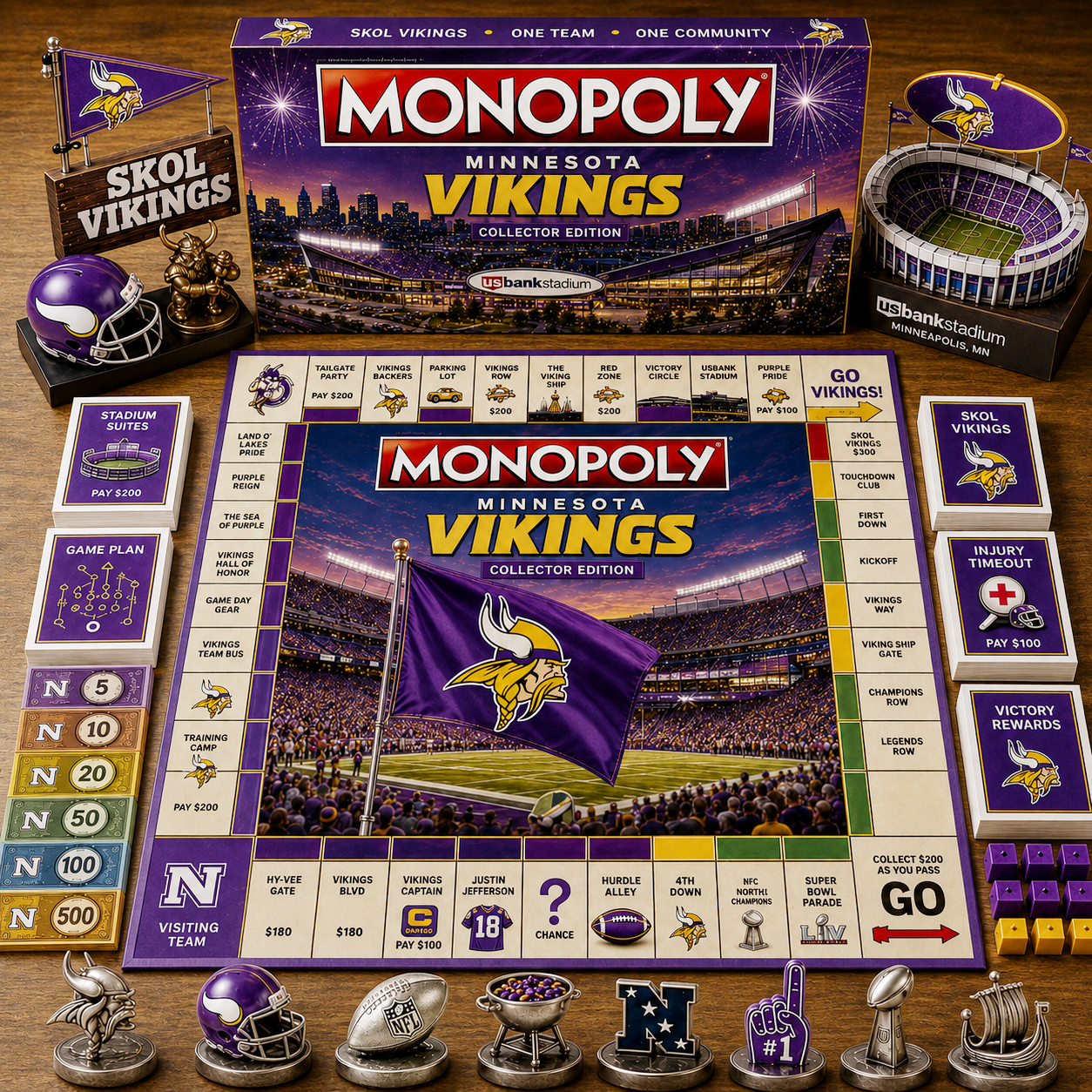Premium NFL MV Game Night Monopoly Collector’s Edition Board Game V5