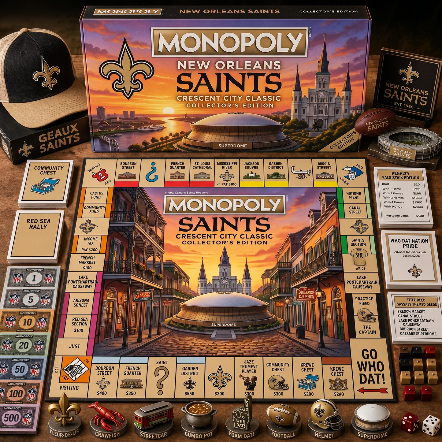 Premium NFL NO Legacy Monopoly Collector’s Edition Board Game V2