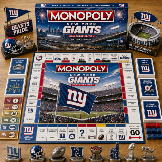 Premium NFL NYG Game Night Monopoly Collector’s Edition Board Game V5