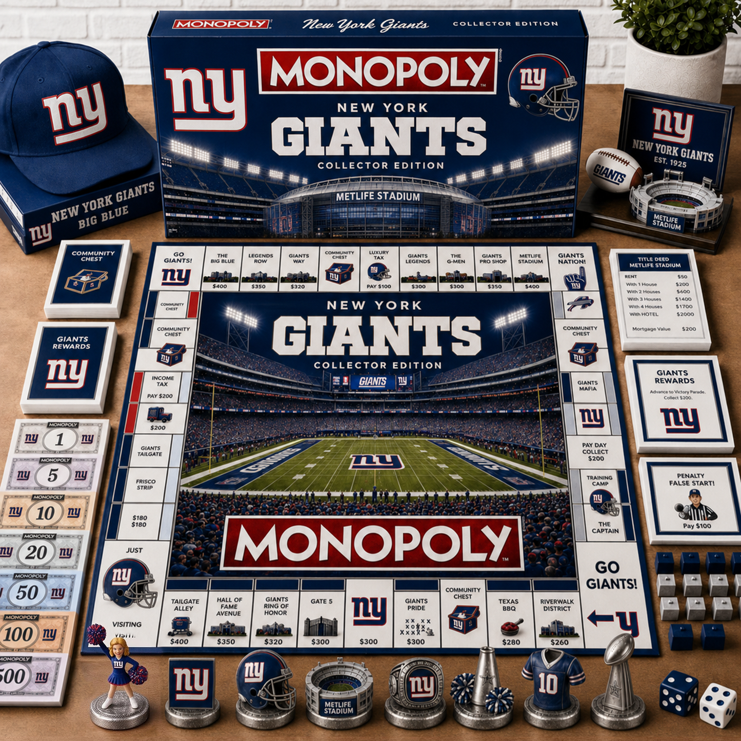 Premium NFL NYG Monopoly Collector Edition Board Game