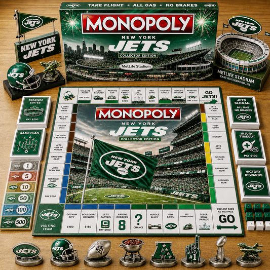 Premium NFL NYJ Game Night Monopoly Collector’s Edition Board Game V5