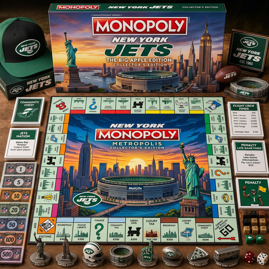 Premium NFL NYJ Legacy Monopoly Collector’s Edition Board Game V2