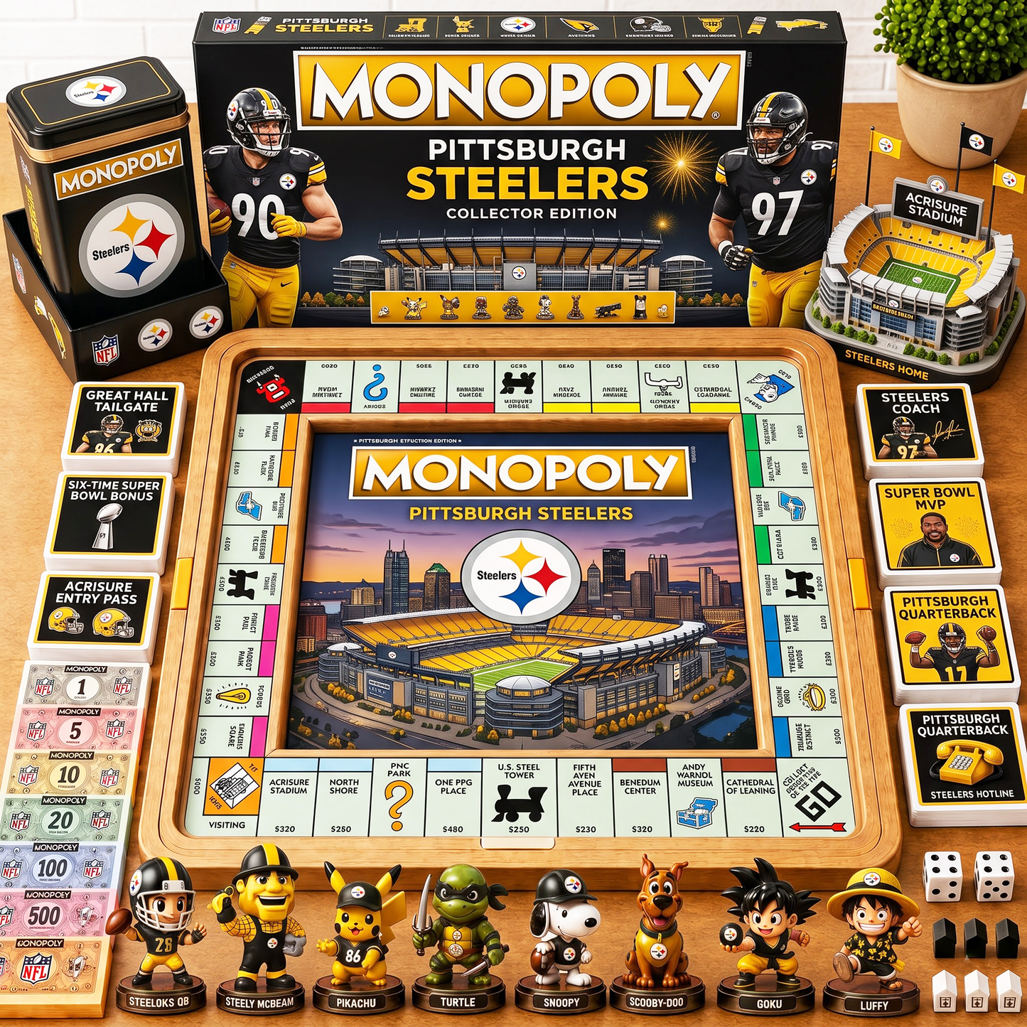 Premium NFL PIT Nest Monopoly Collector’s Edition Board Game V4