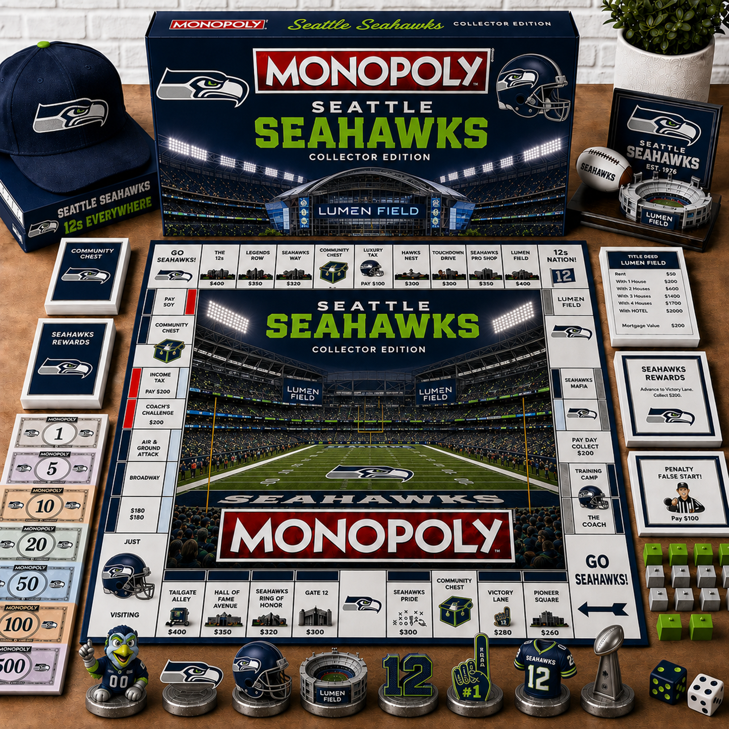 Premium NFL SEA Monopoly Collector Edition Board Game