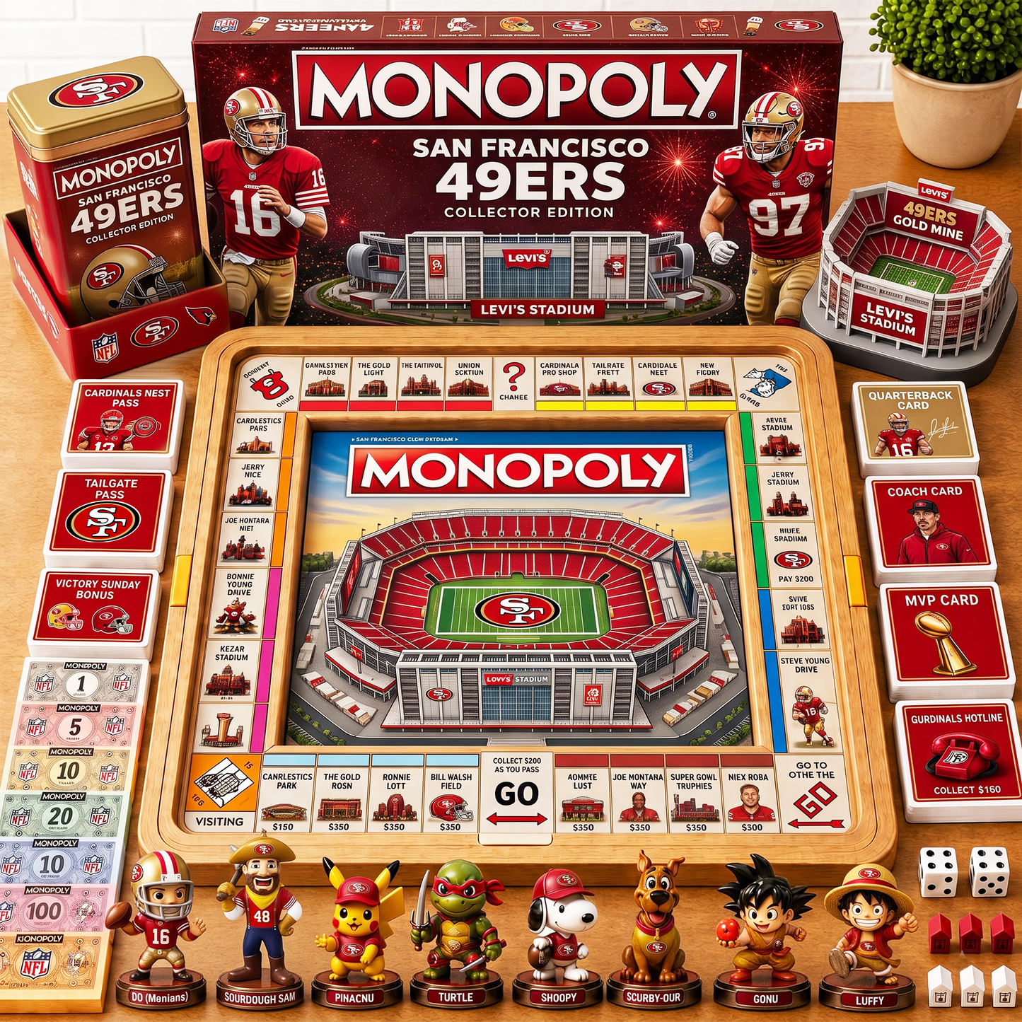 Premium NFL SF Nest Monopoly Collector’s Edition Board Game V4