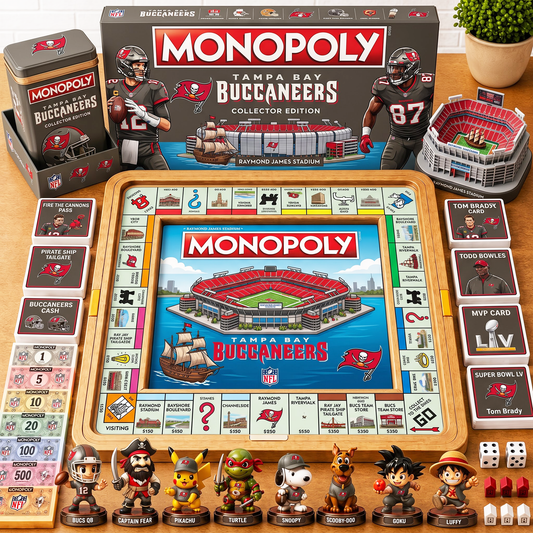 Premium NFL TB Nest Monopoly Collector’s Edition Board Game V4