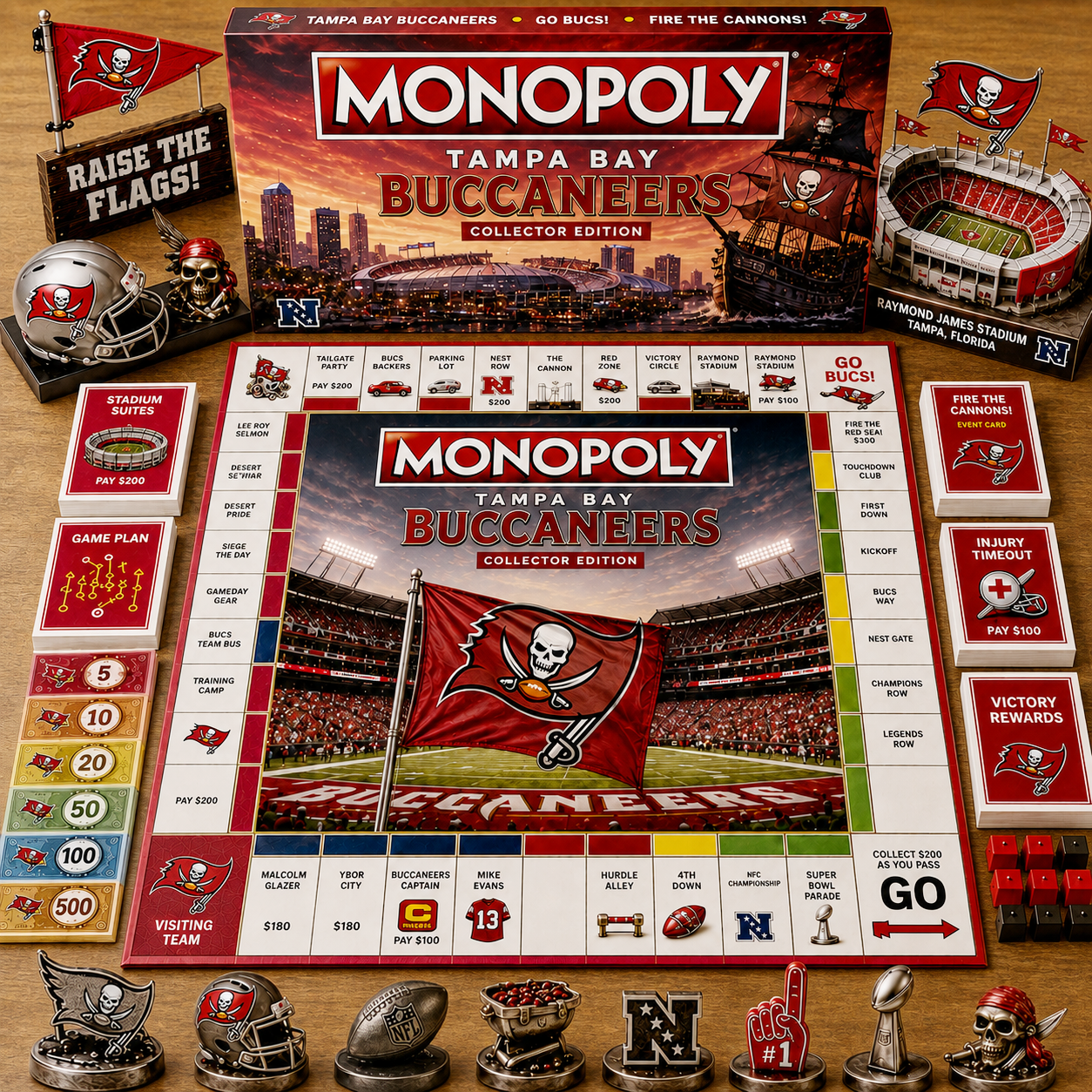 Premium NFL TBB Game Night Monopoly Collector’s Edition Board Game V5