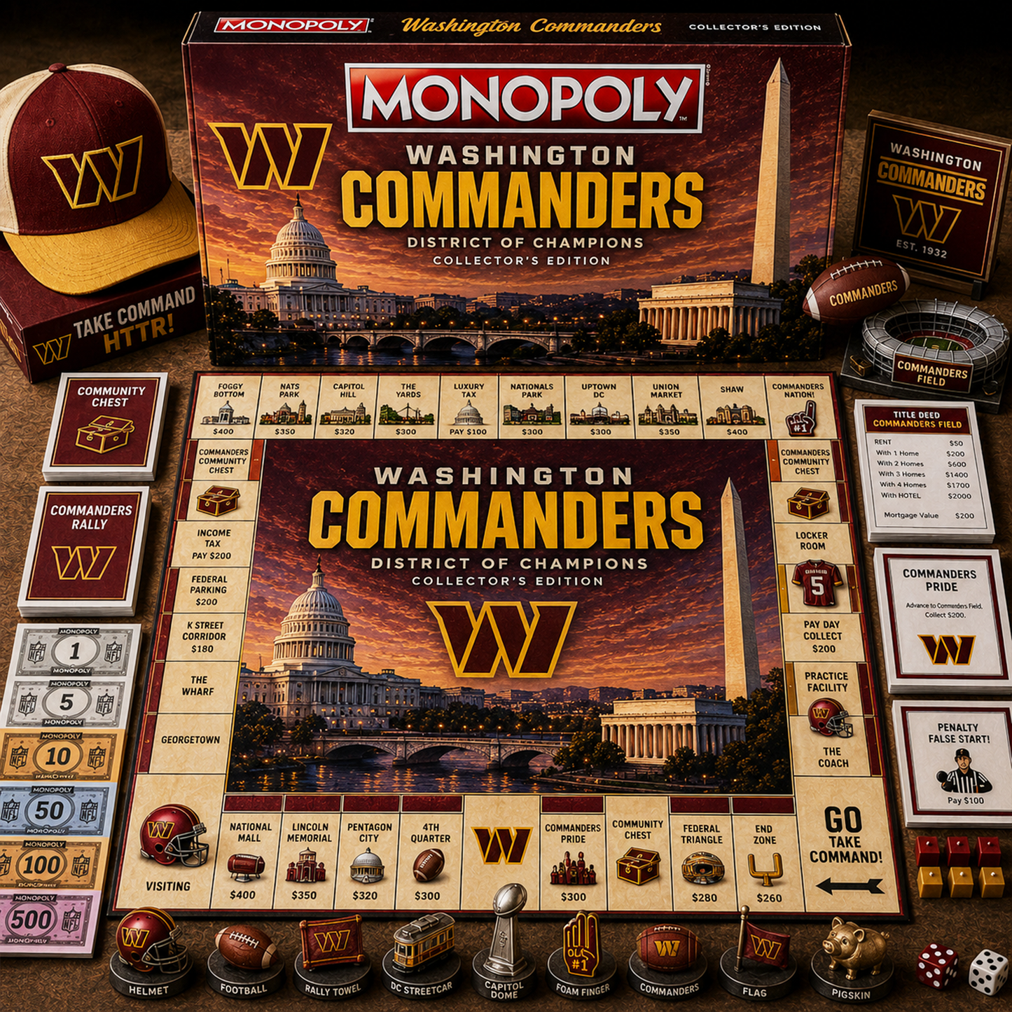 Premium NFL WAS Legacy Monopoly Collector’s Edition Board Game V2