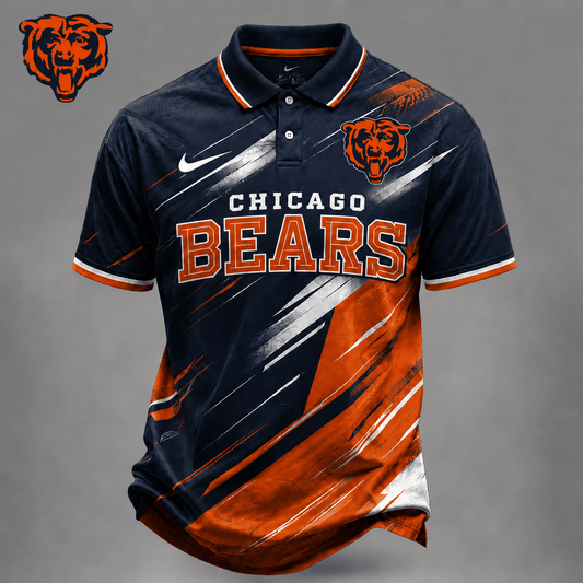 Premium NFL X CHI EXCLUSIVE Bold Stripe Polo Shirt