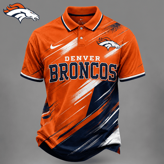 Premium NFL X DEN EXCLUSIVE Bold Stripe Polo Shirt