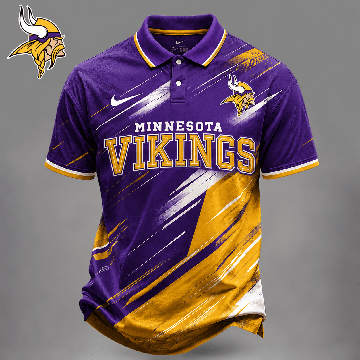 Premium NFL X MIN EXCLUSIVE Bold Stripe Polo Shirt