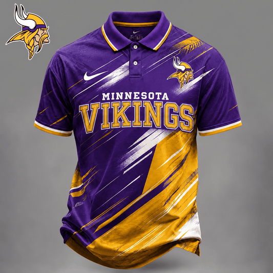 Premium NFL X MIN EXCLUSIVE Bold Stripe Polo Shirt