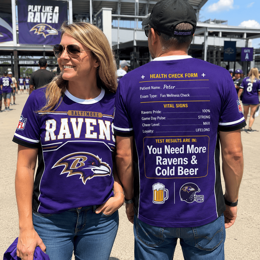 Premium NFL x BAL Funny Personalized Health Check Form 3D Shirt Football Enthusiasts 040726