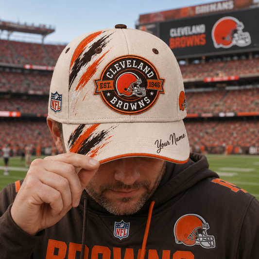 Premium NFL x CLE Custom Name Cap For Football Fans Loving Sporty Style 030726
