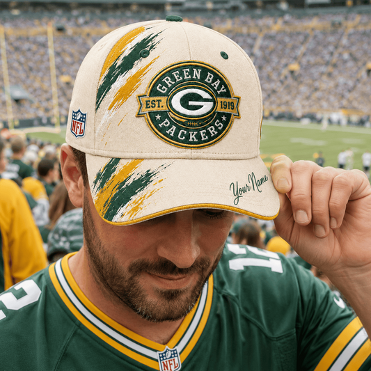 Premium NFL x GB Custom Name Cap For Football Fans Loving Sporty Style 030726