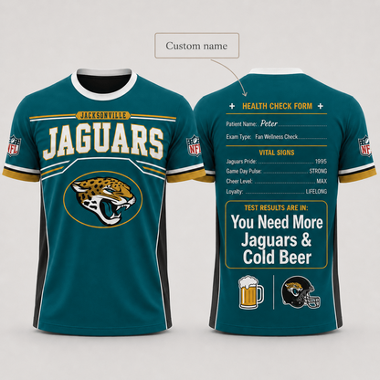 Premium NFL x JAX Funny Personalized Health Check Form 3D Shirt Football Enthusiasts 040726