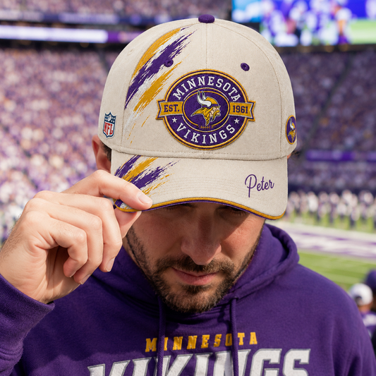 Premium NFL x MIN Custom Name Cap For Football Fans Loving Sporty Style 030726