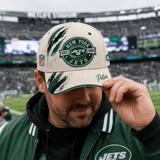 Premium NFL x NYJ Custom Name Cap For Football Fans Loving Sporty Style 030726