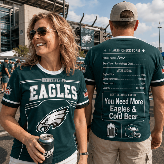 Premium NFL x PHI Funny Personalized Health Check Form 3D Shirt Football Enthusiasts 040726