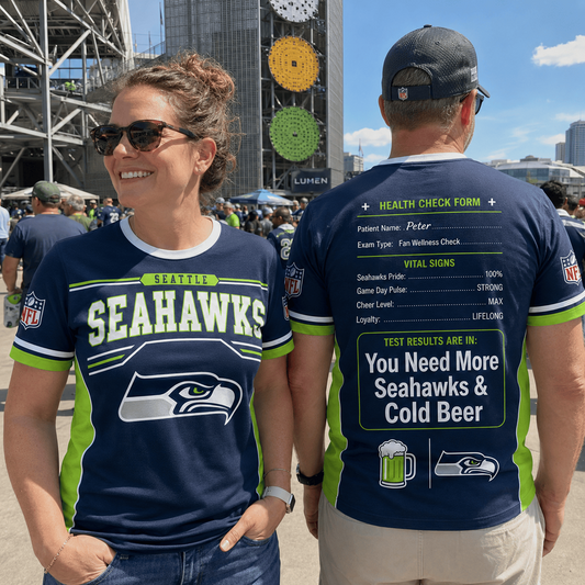 Premium NFL x SEA Funny Personalized Health Check Form 3D Shirt Football Enthusiasts 040726