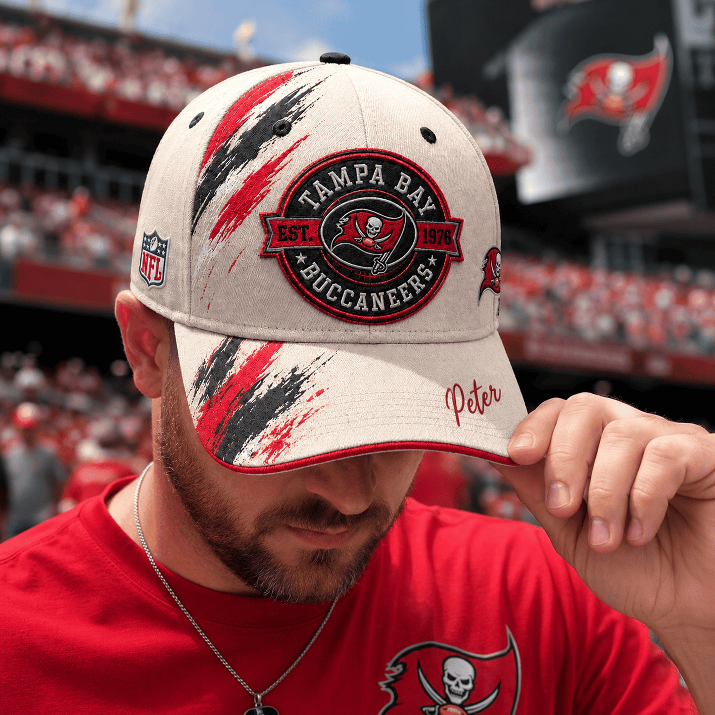 Premium NFL x TB Custom Name Cap For Football Fans Loving Sporty Style 030726