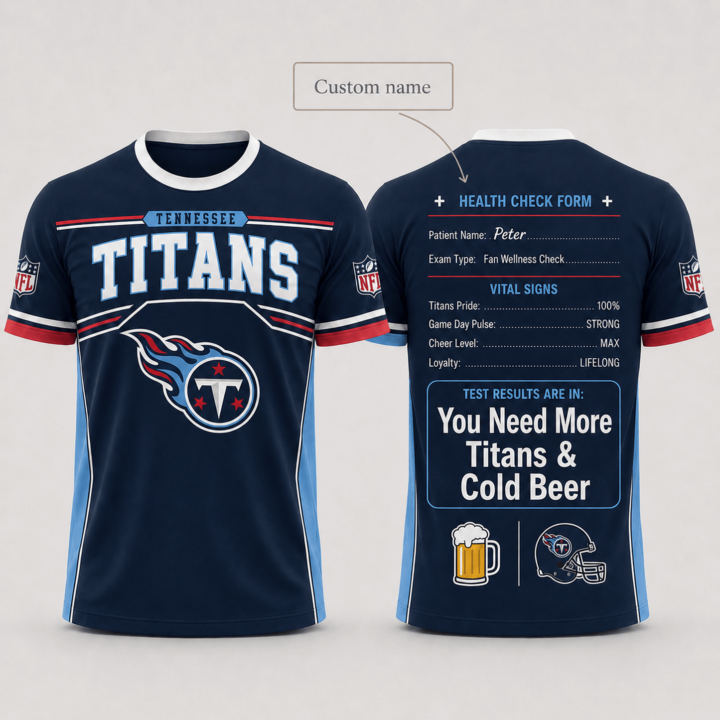 Premium NFL x TEN Funny Personalized Health Check Form 3D Shirt Football Enthusiasts 040726