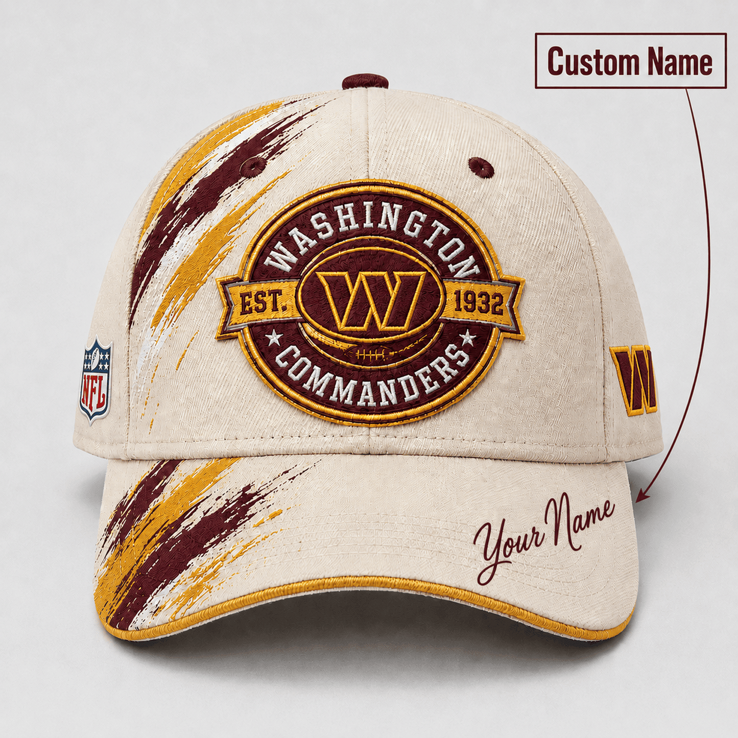 Premium NFL x WAS Custom Name Cap For Football Fans Loving Sporty Style 030726