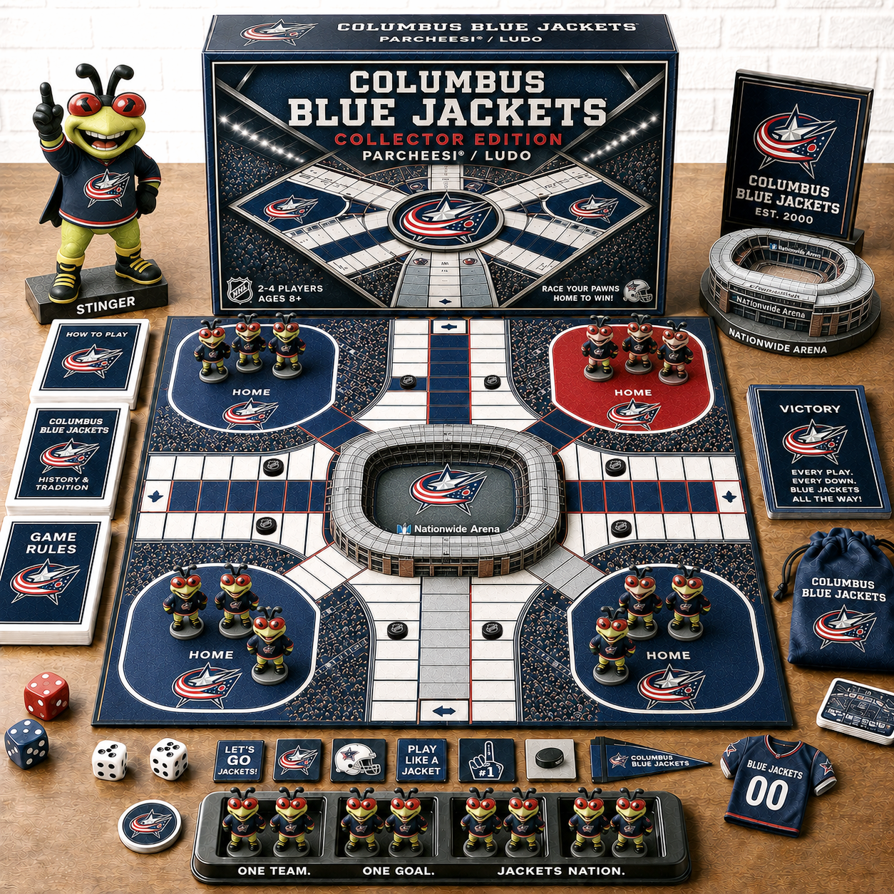 Premium NHL CBJ Collector’s Edition Parcheesi Board Game